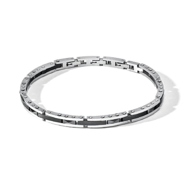 Bracciale catena Comete Ceramik da uomo in acciaio con ceramica nera UBR1150-1