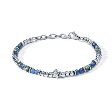 Bracciale catena Comete District da uomo in acciaio con sodalite blu piccolo UBR1166-1