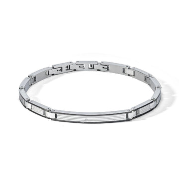 Bracciale catena Comete Texture da uomo con pvd nero ai bordi delle maglie UBR1170-1