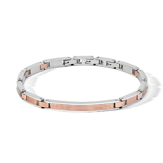 Bracciale catena Comete Texture da uomo con pvd rosé al centro delle maglie UBR1171-1