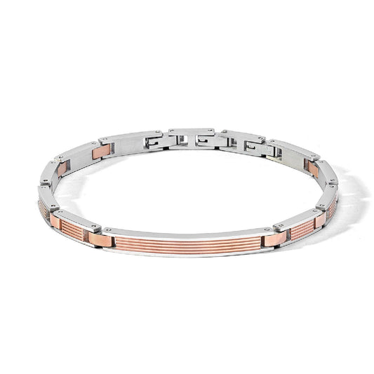 Bracciale catena Comete Texture da uomo con pvd rosé al centro delle maglie UBR1171-1
