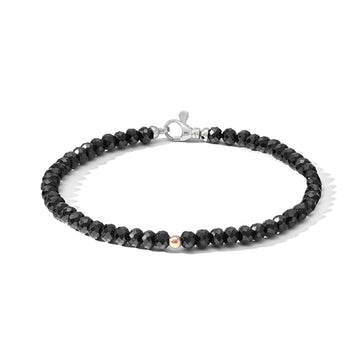 Bracciale Comete Black Star da uomo in argento e spinelli neri UBR1175-1