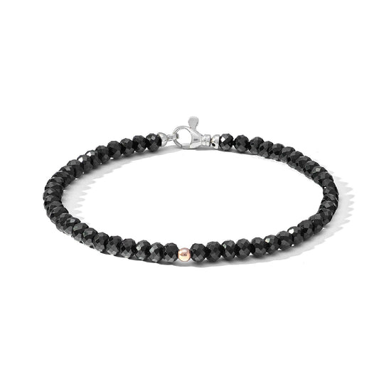 Bracciale Comete Black Star da uomo in argento e spinelli neri UBR1175-1