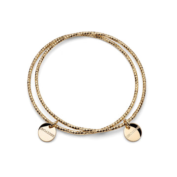 Bracciale rigido Unoaerre diamantato in bronzo dorato diametro 6,8 cm
