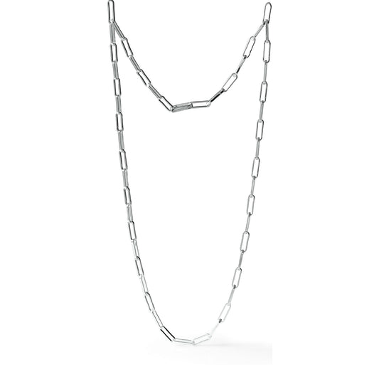 Collana lunga Unoaerre catena in bronzo argentato da donna MISURA UNICA