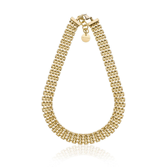 Collana Unoaerre catena Panther in bronzo dorato da donna MISURA UNICA