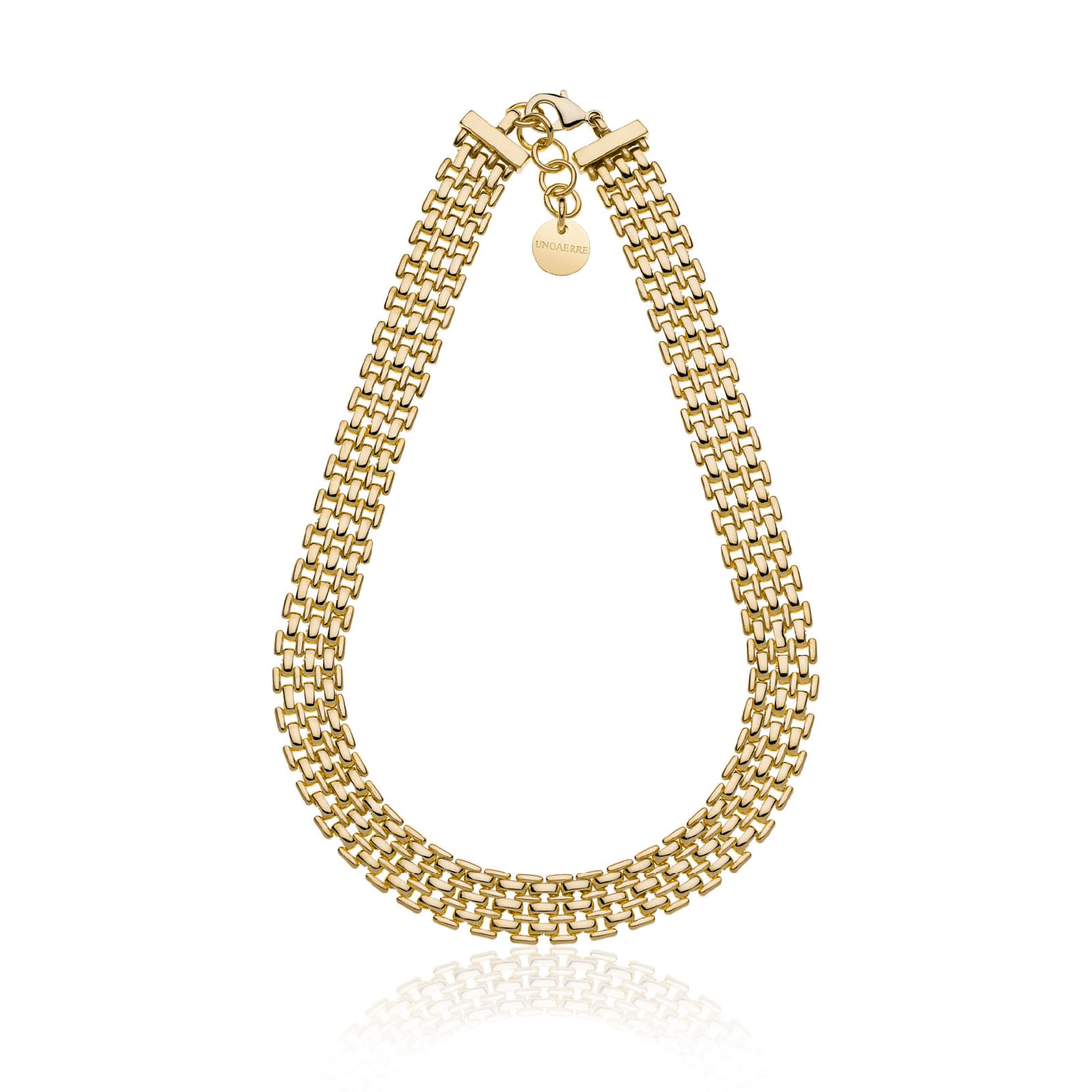Collana Unoaerre catena Panther in bronzo dorato da donna MISURA UNICA