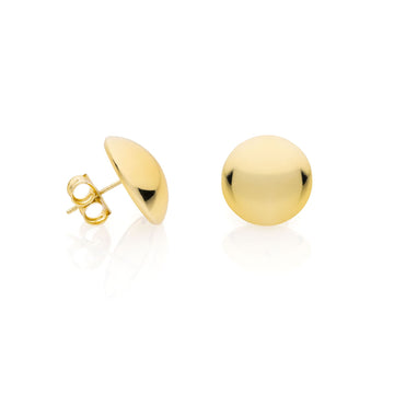 Orecchini Unoaerre semi sfera bombata in bronzo dorato 2 cm MISURA UNICA