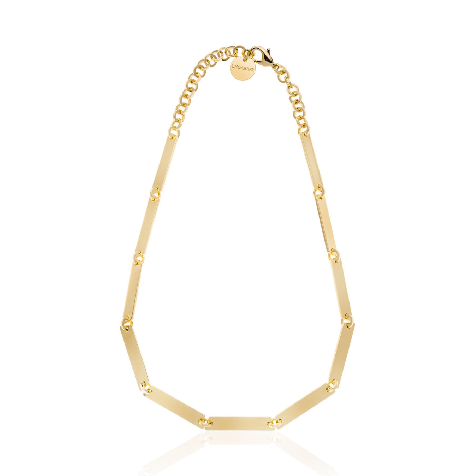 Collana Unoaerre in bronzo dorato con maglie piatte MISURA UNICA