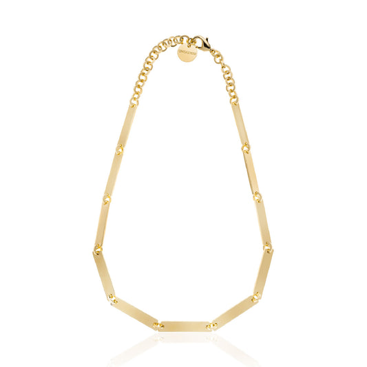 Collana Unoaerre in bronzo dorato con maglie piatte MISURA UNICA
