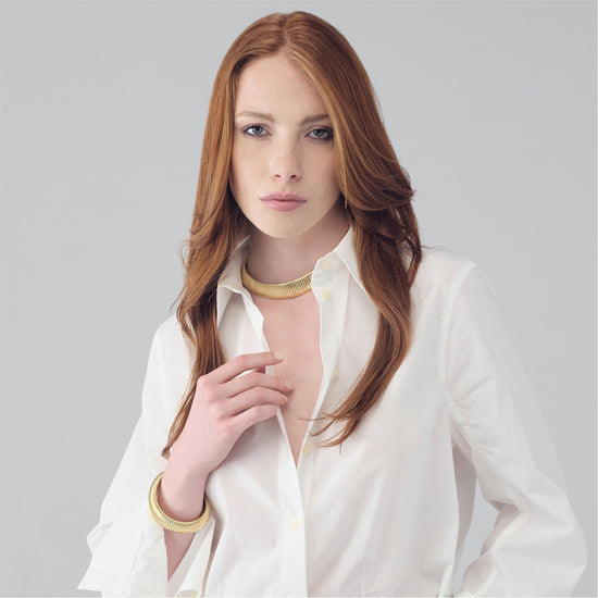 Collana semirigido donna Unoaerre in bronzo dorato a catena