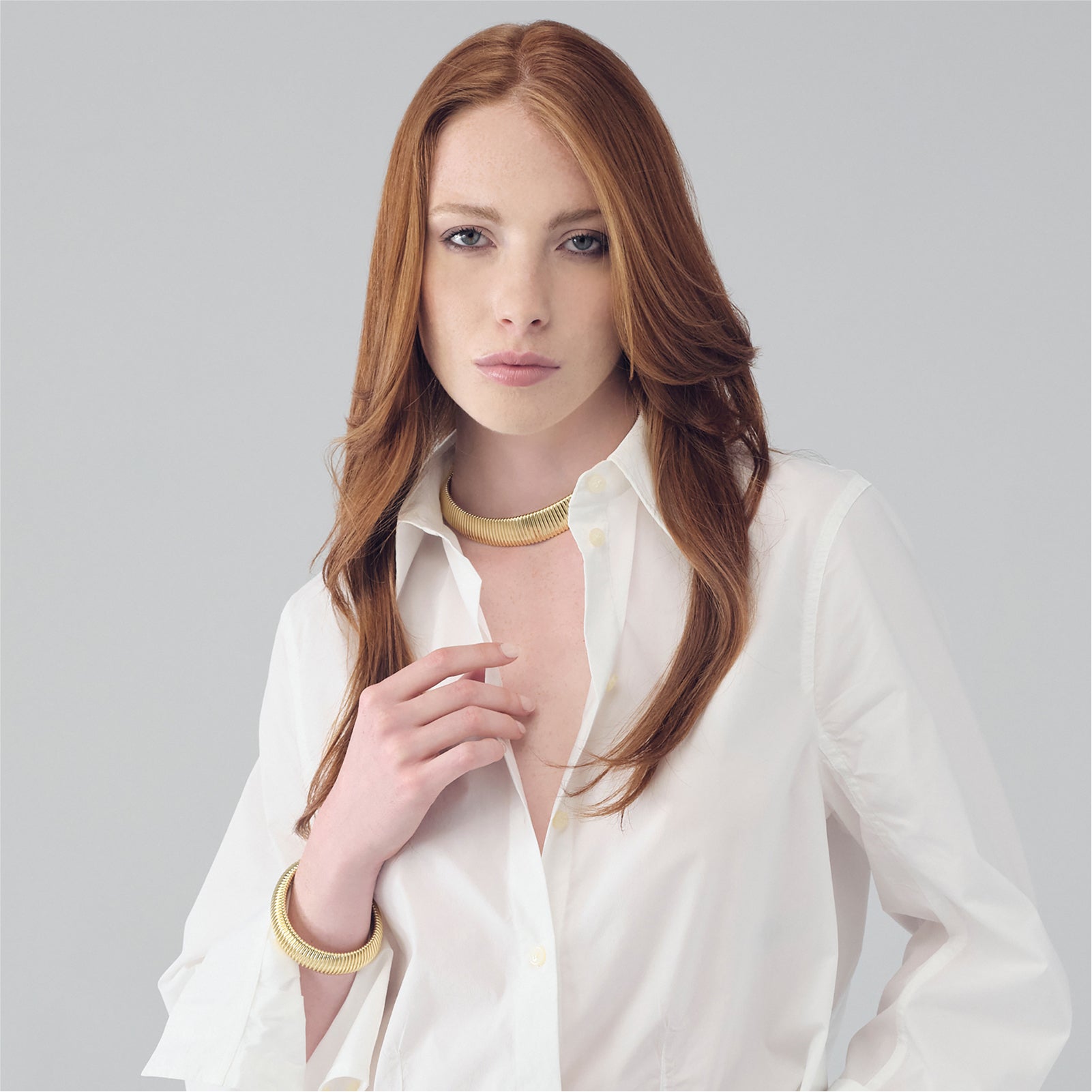 Collana semirigido donna Unoaerre in bronzo dorato a catena