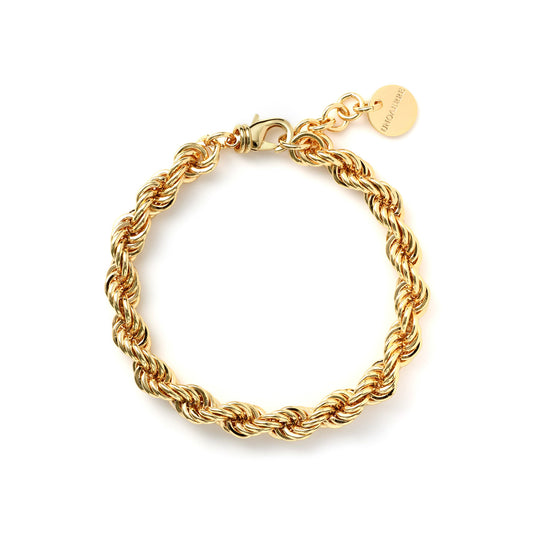 Bracciale catena avvolta da donna Unoaerre in bronzo dorato 19 cm