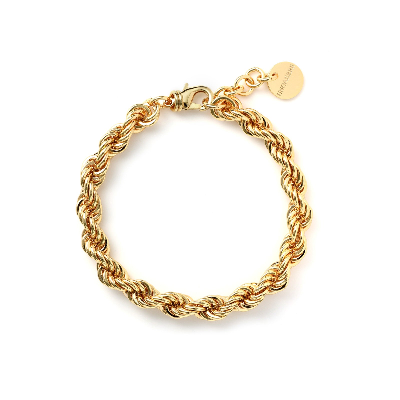 Bracciale catena avvolta da donna Unoaerre in bronzo dorato 19 cm