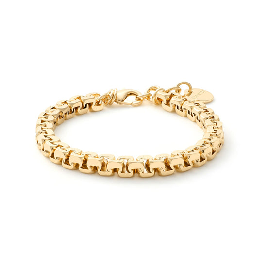 Bracciale catena forzatina della Unoaerre in bronzo dorato 19 cm