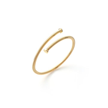 Bracciale rigido aperto Unoaerre in bronzo dorato con bulloni 20 cm