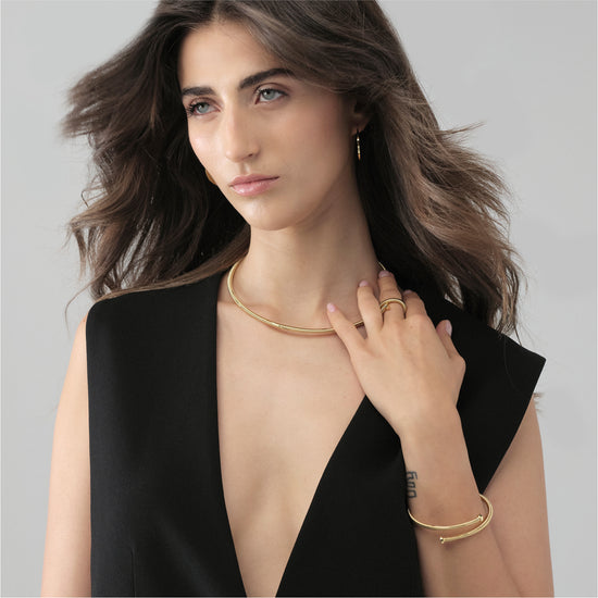 Collana girocollo donna Unoaerre in bronzo dorato a catena MISURA UNICA
