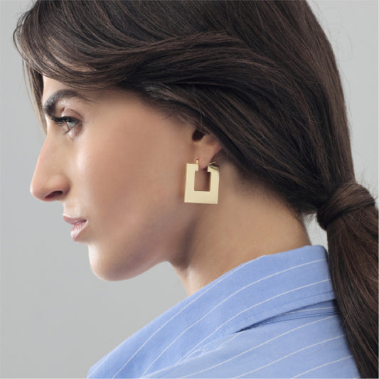 Orecchini a cerchio da donna Unoaerre in bronzo dorato