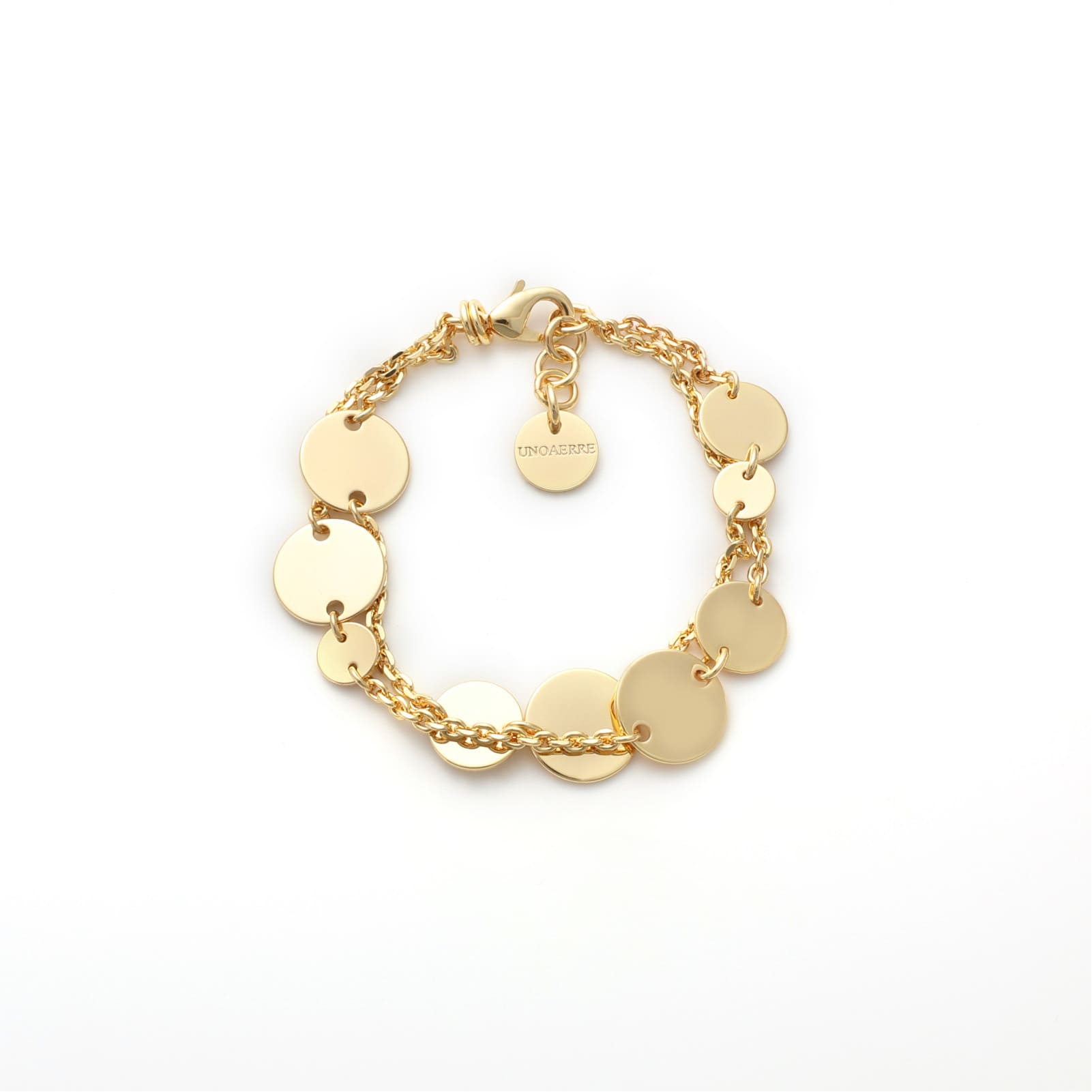Bracciale catena Unoaerre Dinamica in bronzo dorato 19 cm