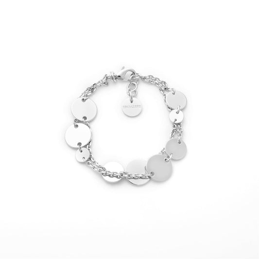 Bracciale catena Unoaerre Dinamica in bronzo argentato 19 cm