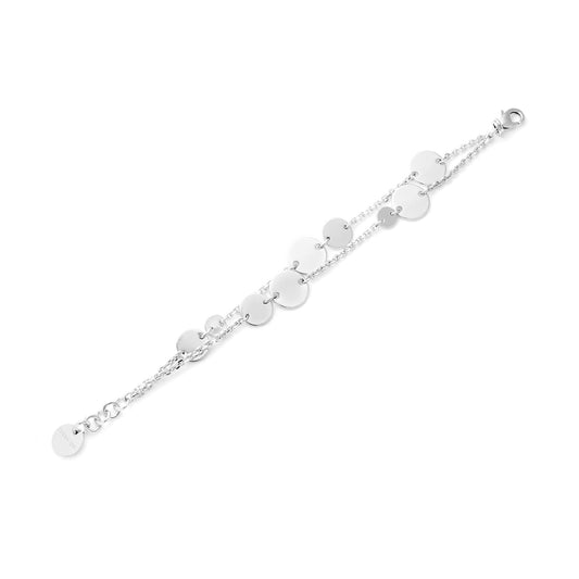 Bracciale catena Unoaerre Dinamica in bronzo argentato 19 cm