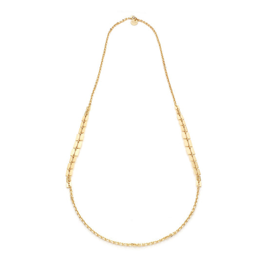Collana lunga donna Unoaerre in bronzo dorato con lamelle MISURA UNICA