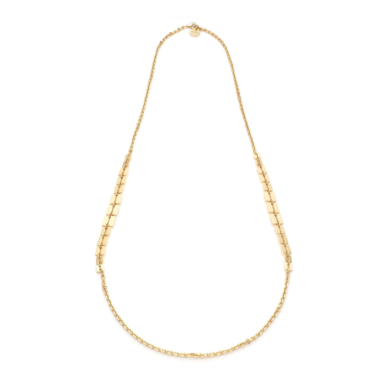 Collana lunga donna Unoaerre in bronzo dorato con lamelle MISURA UNICA