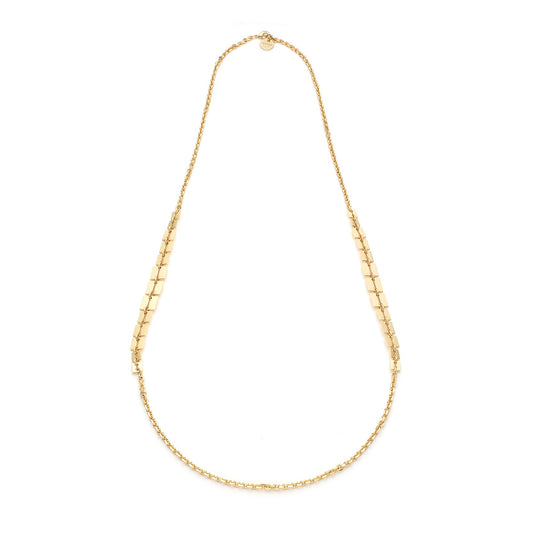 Collana lunga donna Unoaerre in bronzo dorato con lamelle MISURA UNICA