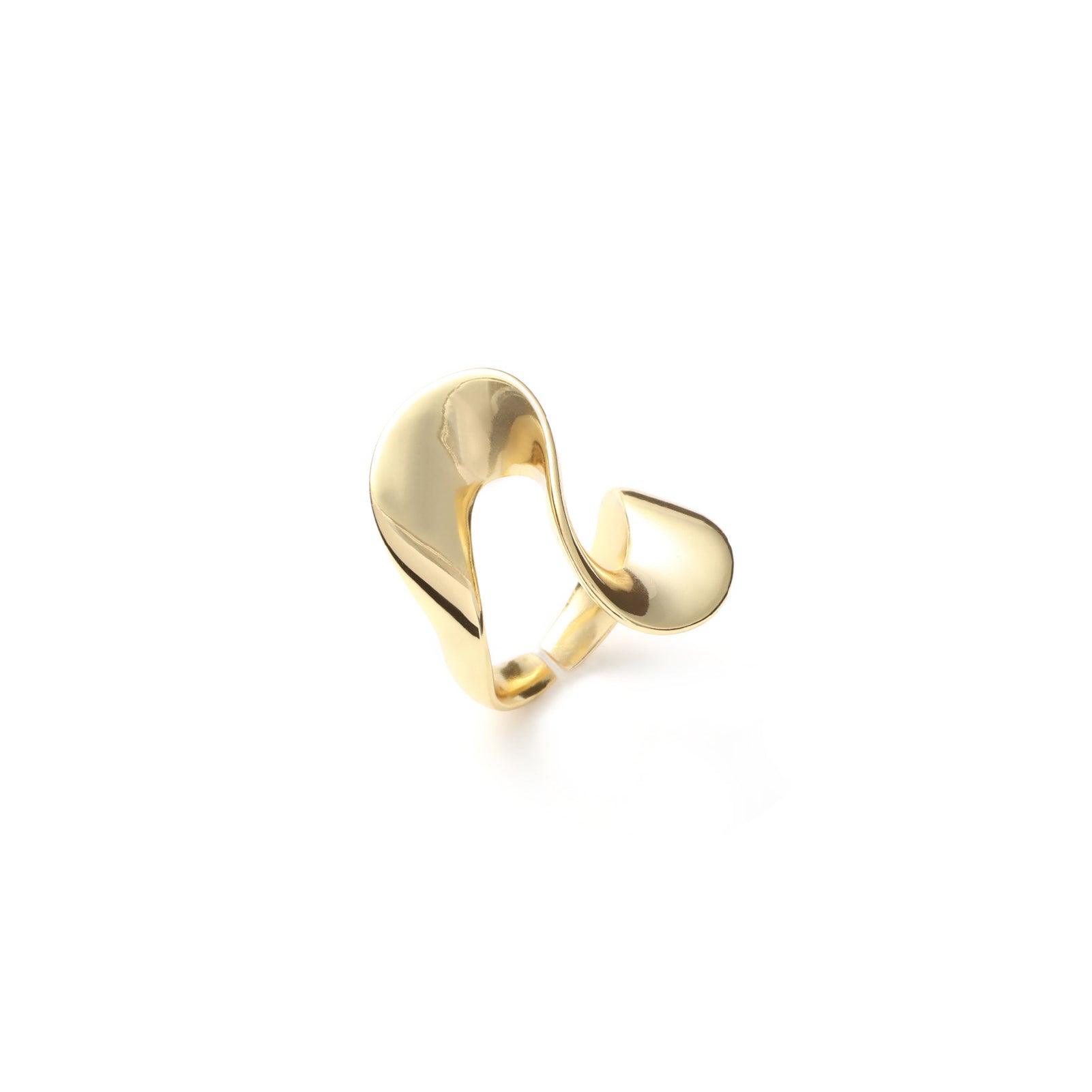 Anello sinuoso grande da donna Unoaerre in bronzo dorato Regolabile dalla 14 alla 16