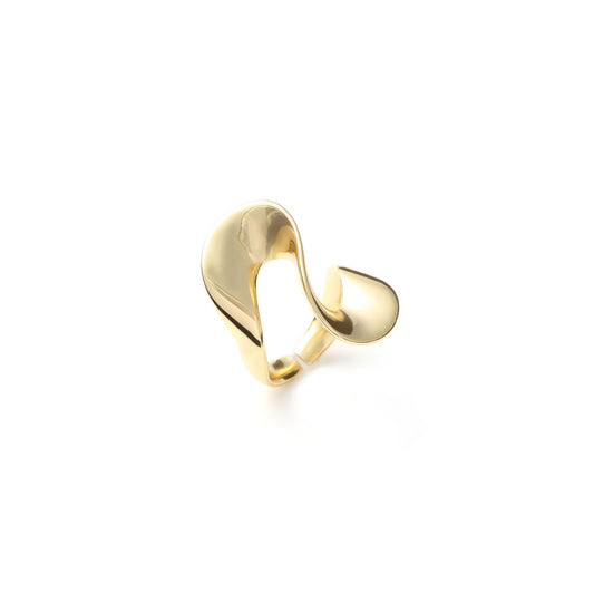 Anello sinuoso grande da donna Unoaerre in bronzo dorato Regolabile dalla 14 alla 16