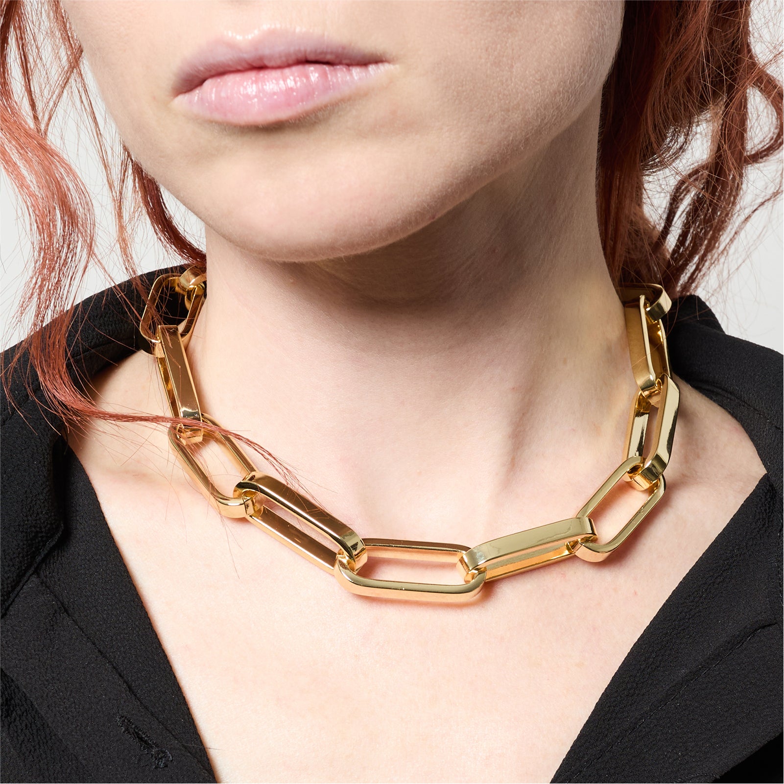 Collana girocollo Unoaerre in bronzo dorato maglie spesse