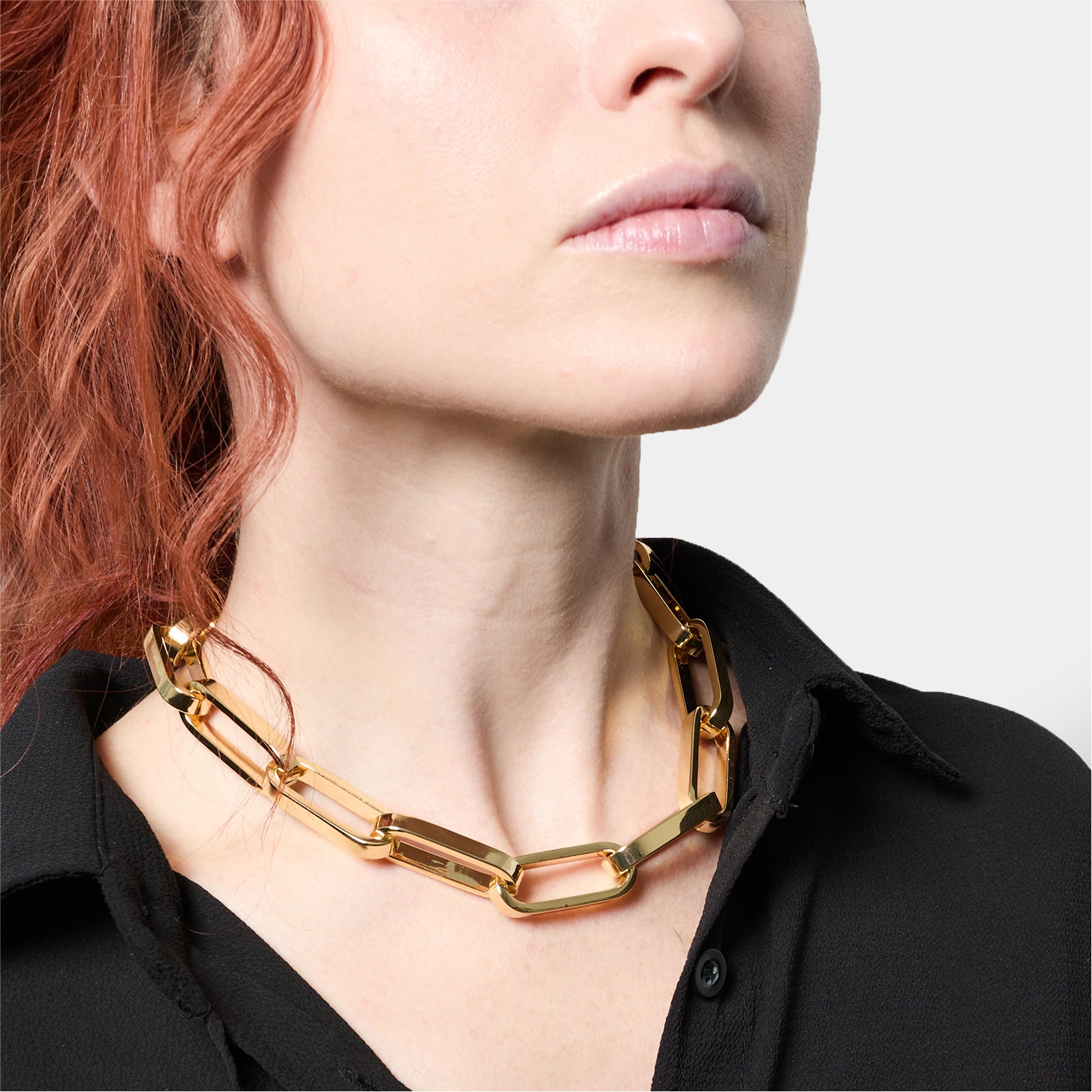 Collana girocollo Unoaerre in bronzo dorato maglie spesse
