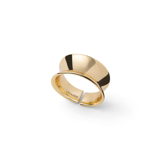 Anello a fascia sottile da donna Unoaerre in bronzo dorato Regolabile dalla 14 alla 16