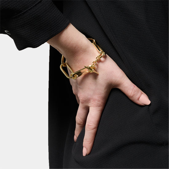 Bracciale catena Unoaerre in bronzo dorato con maglie ovali