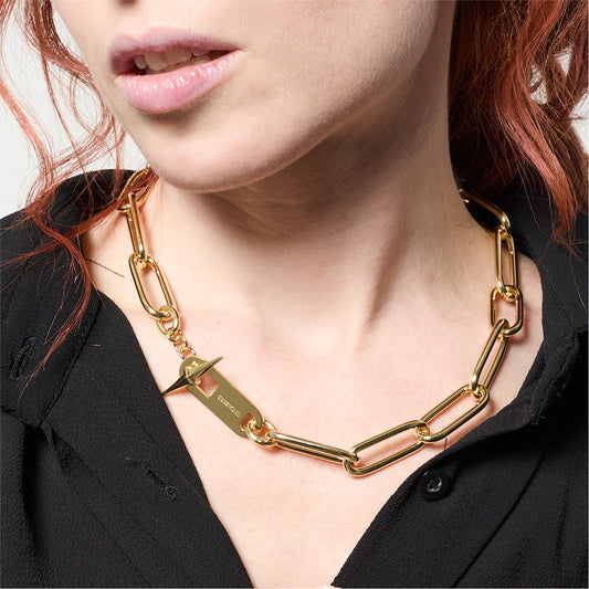 Collana girocollo Unoaerre in bronzo dorato maglie sottili