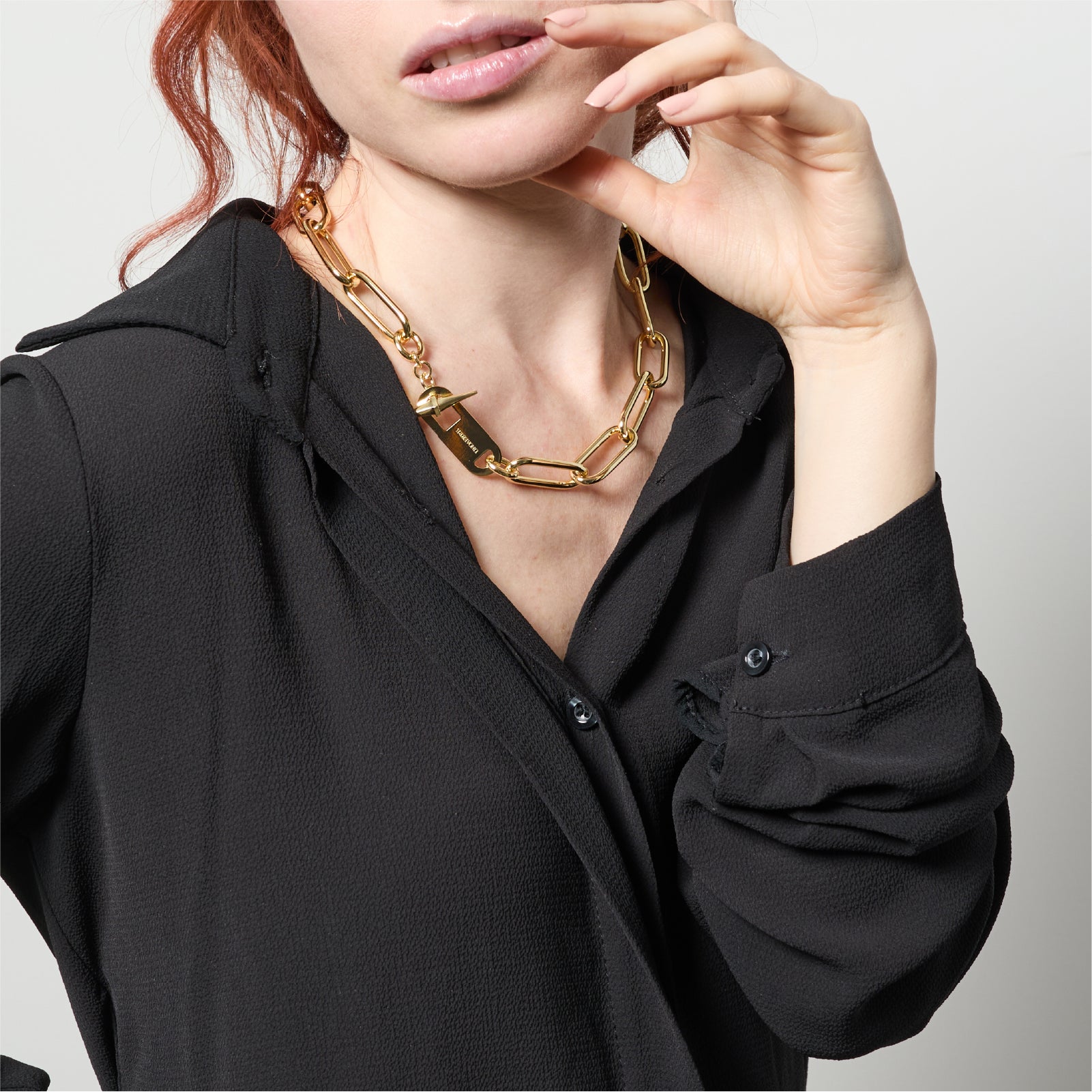 Collana girocollo Unoaerre in bronzo dorato maglie sottili