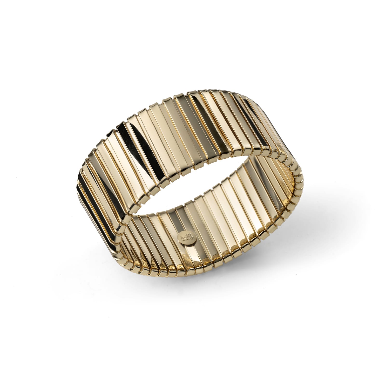 Bracciale elastico Unoaerre fascia alta in bronzo dorato elastico