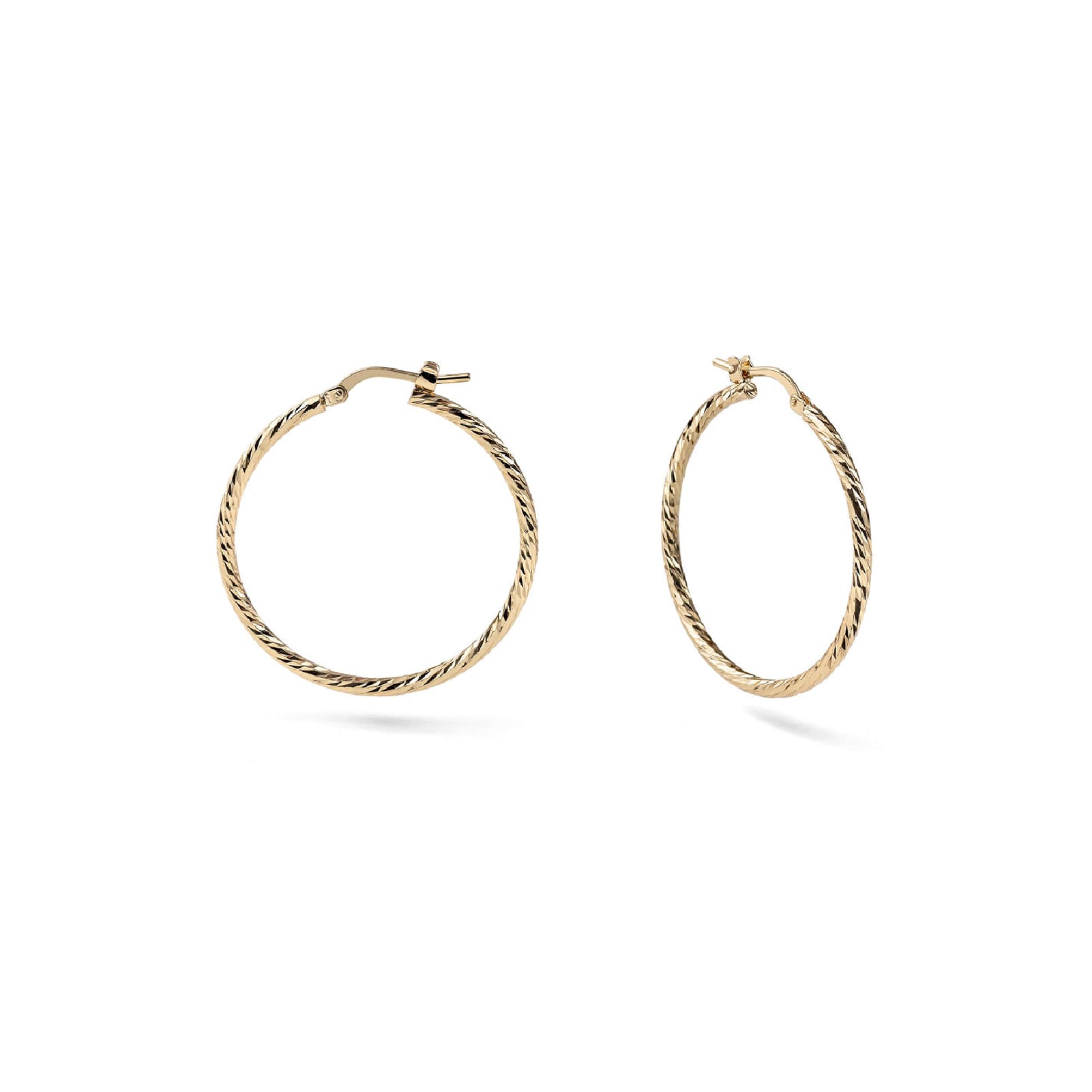 Orecchini a cerchio mini Unoaerre diamantati bronzo dorato MISURA UNICA
