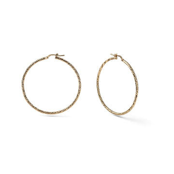 Orecchini a cerchio maxi Unoaerre diamantati bronzo dorato MISURA UNICA