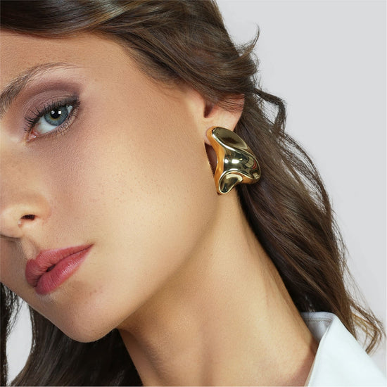 Orecchini pendenti maxi Unoaerre bronzo dorato stile vintage MISURA UNICA