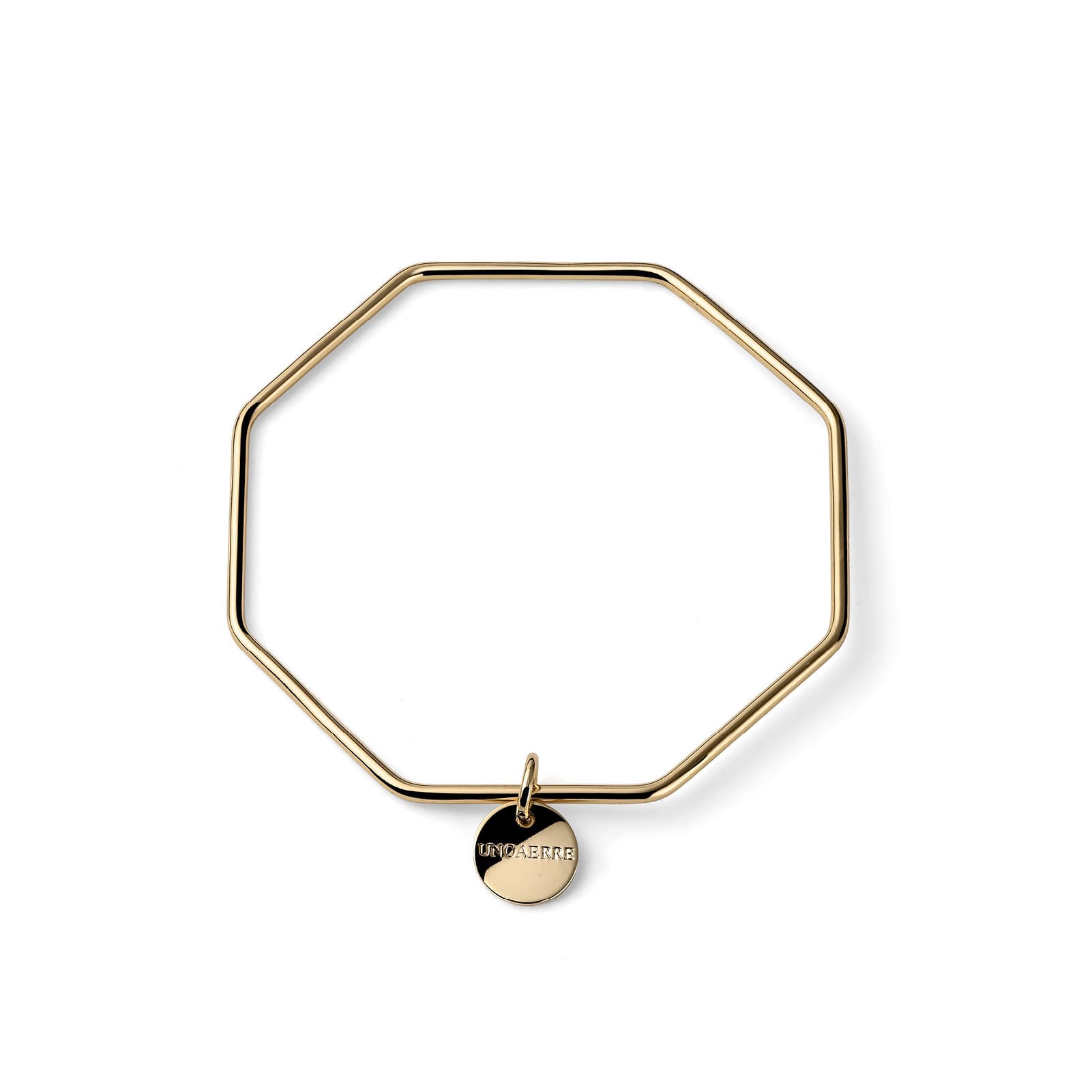 Bracciale bangle Unoaerre ottagonale in bronzo dorato 20 cm