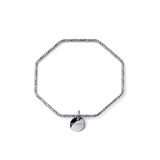 Bracciale Unoaerre ottagonale in bronzo argentato diamantato 20 cm
