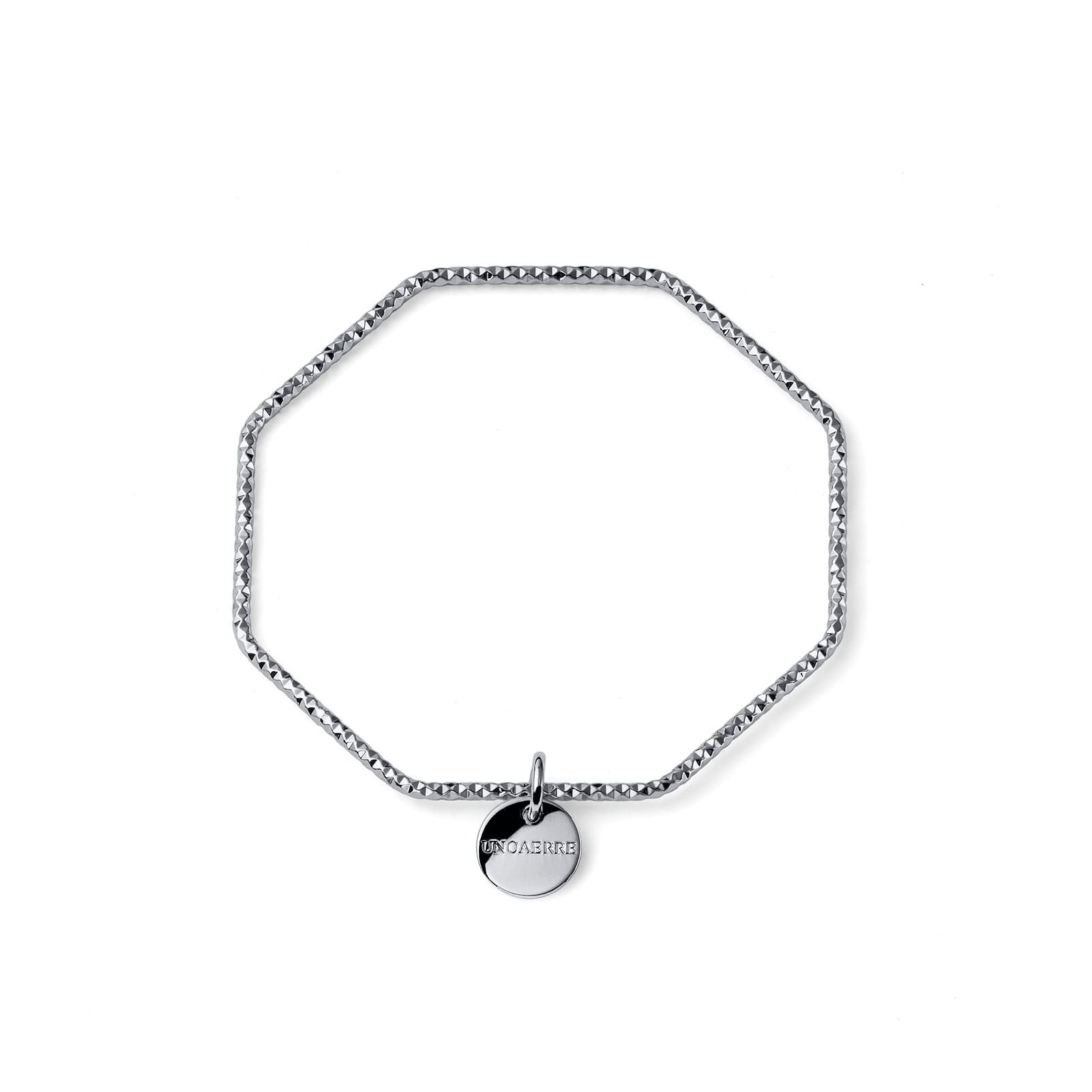 Bracciale Unoaerre ottagonale in bronzo argentato diamantato 20 cm