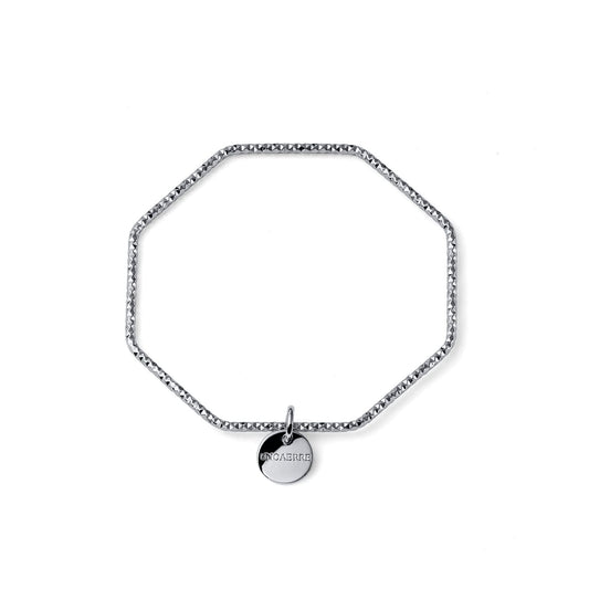 Bracciale Unoaerre ottagonale in bronzo argentato diamantato 20 cm