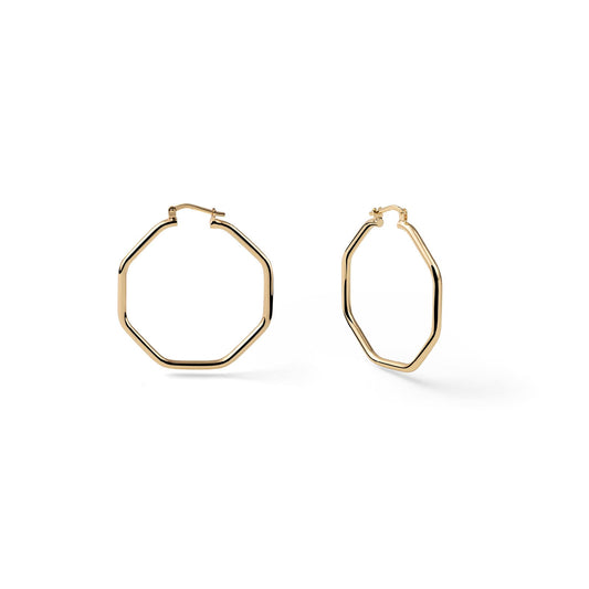 Orecchini Unoaerre a forma ottagonale in bronzo dorato MISURA UNICA