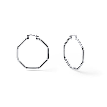 Orecchini Unoaerre a forma ottagonale in bronzo argentato MISURA UNICA