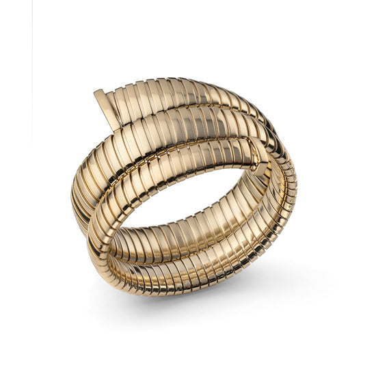 Bracciale rigido maxi Unoaerre tubogas in bronzo dorato 20 cm