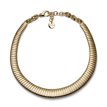 Collana girocollo Unoaerre maglia tubogas in bronzo dorato MISURA UNICA