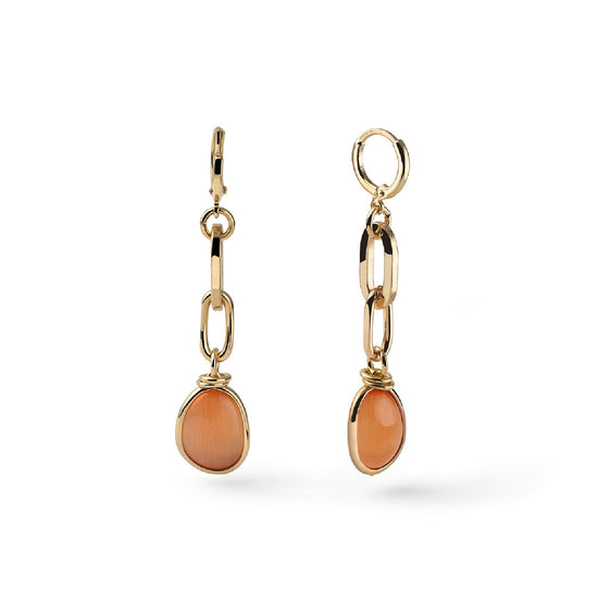 Orecchini pendenti Unoaerre in bronzo dorato con pietre MISURA UNICA