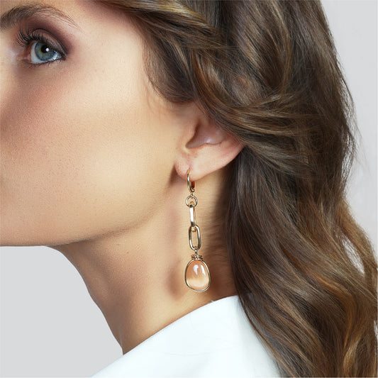 Orecchini pendenti Unoaerre in bronzo dorato con pietre MISURA UNICA